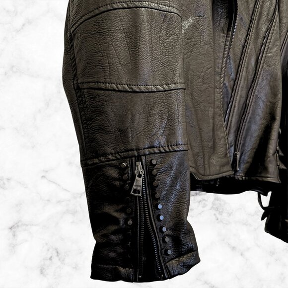 🔥VIGOSS Faux Leather Studded Moto Jacket Women's Size 2X 🔥 - Picture 4 of 7